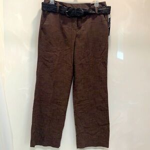 Brown Belted Trouser Pants